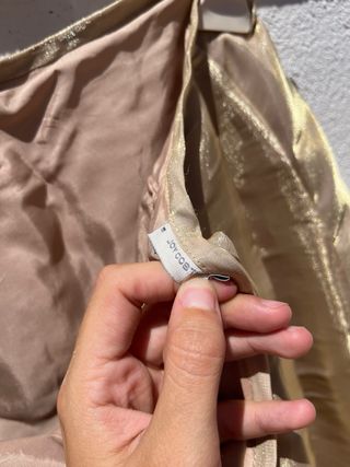 Falda Joy Cost satinada champán Talla M