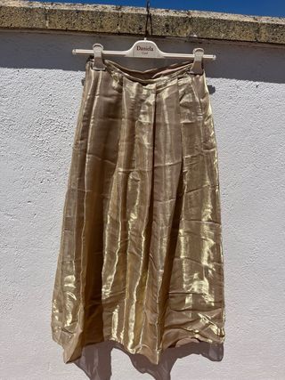 Falda Joy Cost satinada champán Talla M
