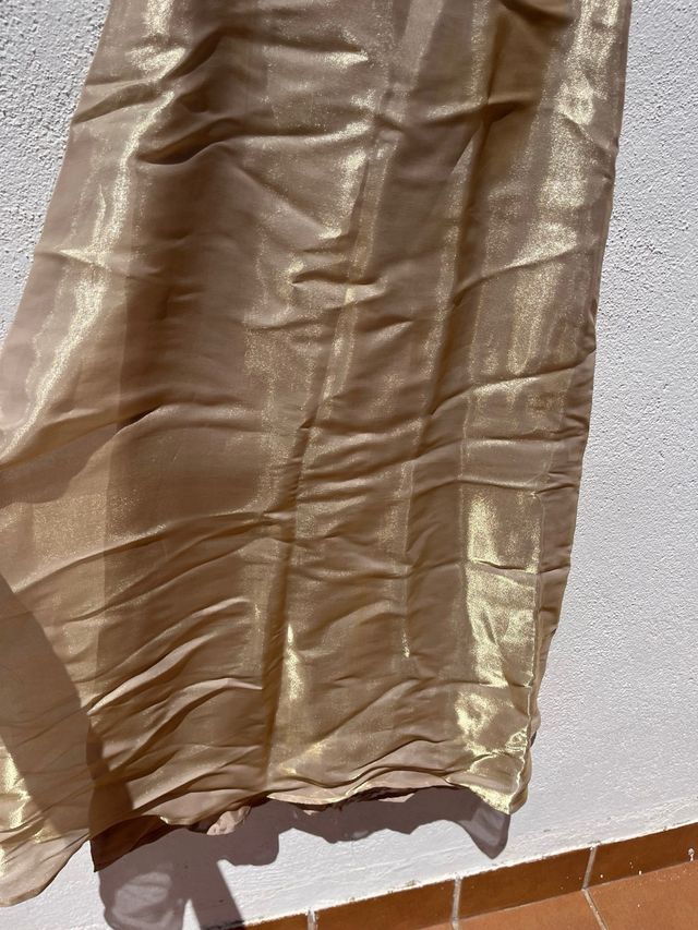 Falda Joy Cost satinada champán Talla M