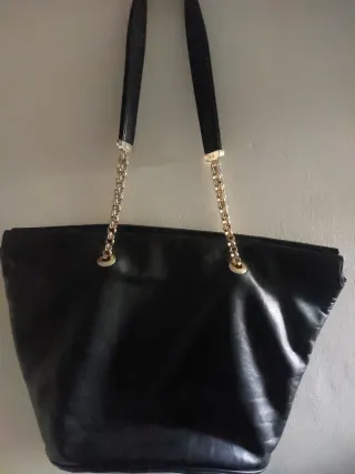 Borsa Nazareno Gabrielli nera con manico catena