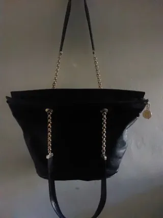 Borsa Nazareno Gabrielli nera con manico catena