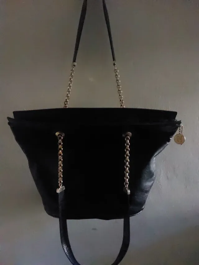 Borsa Nazareno Gabrielli nera con manico catena