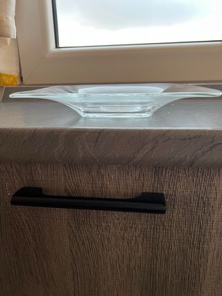 Vassoio quadrato in vetro con cuore 22x22