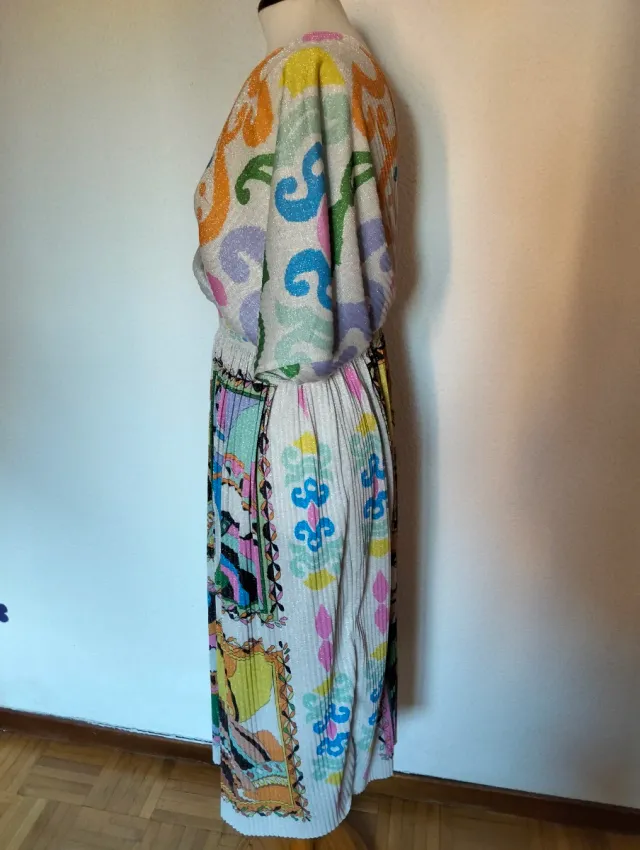 Vestido Florencia plisado multicolor