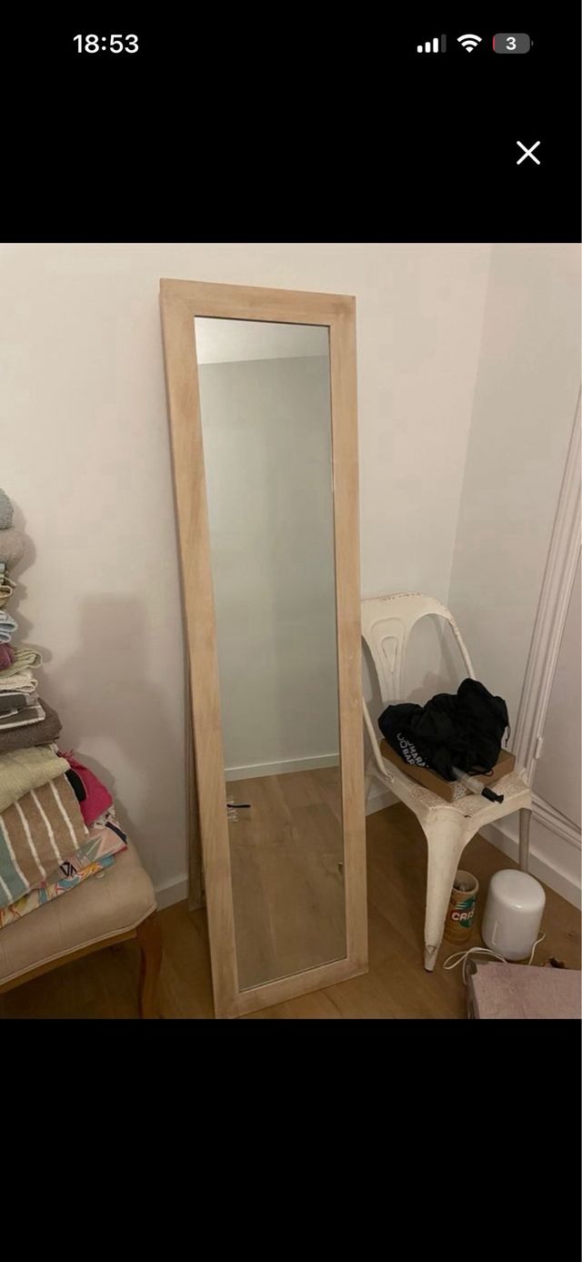 Espejo de pie madera natural