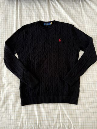 Jersey Polo Ralph Lauren trenzado negro Talla M