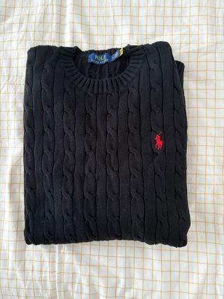 Jersey Polo Ralph Lauren trenzado negro Talla M