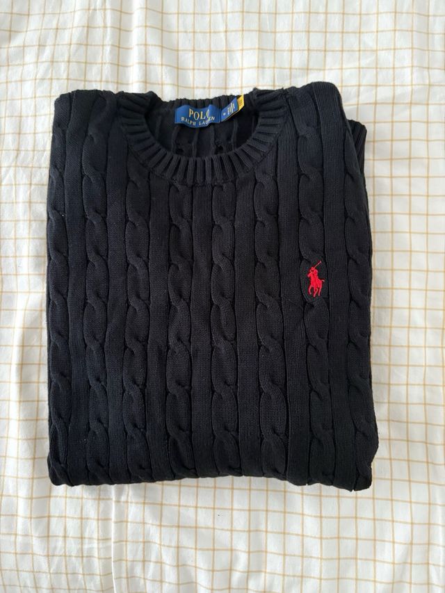 Jersey Polo Ralph Lauren trenzado negro Talla M