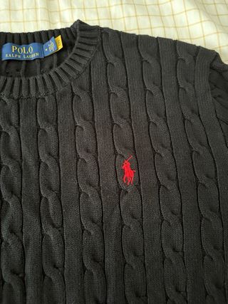 Jersey Polo Ralph Lauren trenzado negro Talla M