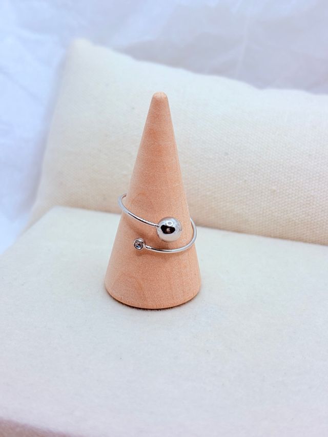 Anillo Acero Inoxidable Bolas y Circonita