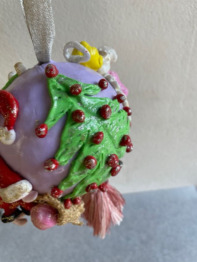 Decorazione Natalizia Sfera con Babbo Natale