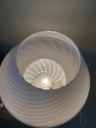 Lampada Fungo Murano Vetro Bianco