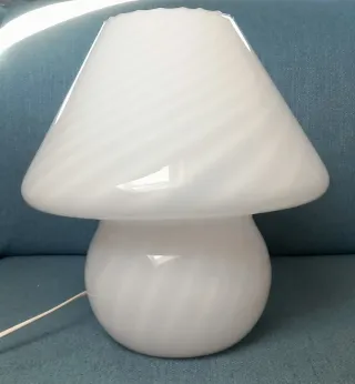 Lampada Fungo Murano Vetro Bianco
