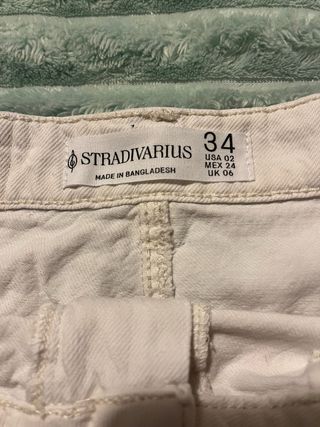 Falda Stradivarius Blanca Talla 34