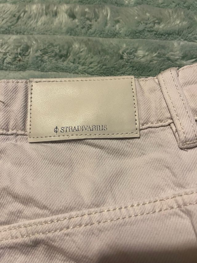 Falda Stradivarius Blanca Talla 34