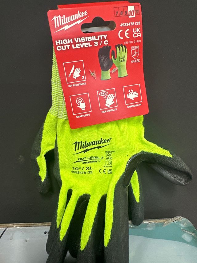 4 paresGuantes Milwaukee Alta Visibilidad Talla 10