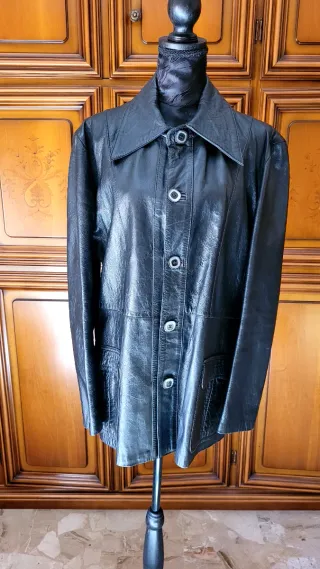 Giacca vintage uomo nera vera pelle