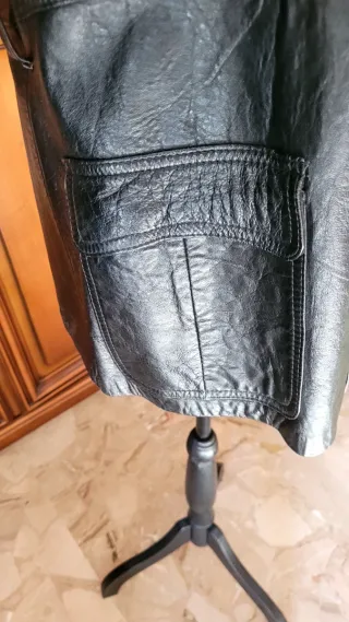 Giacca vintage uomo nera vera pelle