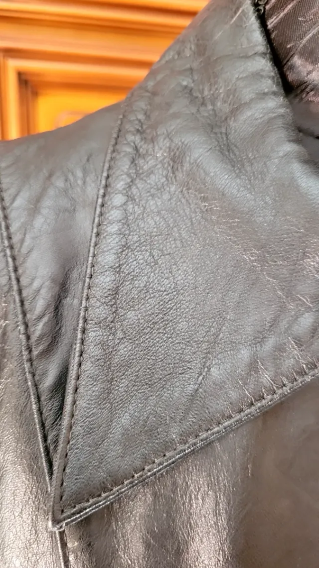 Giacca vintage uomo nera vera pelle