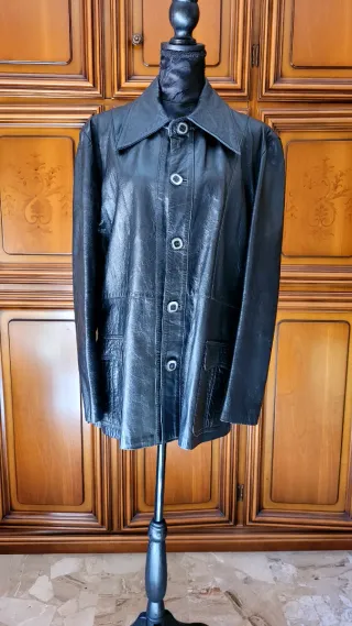 Giacca vintage uomo nera vera pelle
