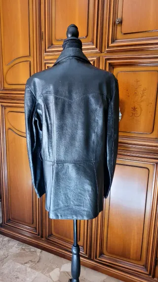 Giacca vintage uomo nera vera pelle