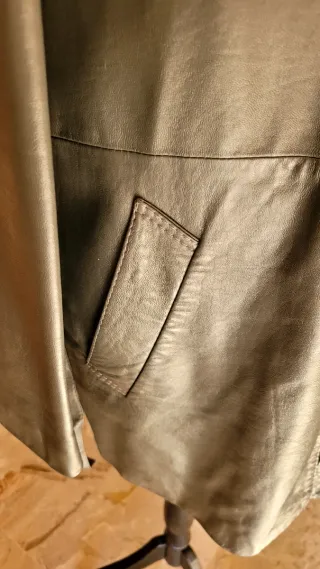 Giacca vintage uomo grigia vera pelle