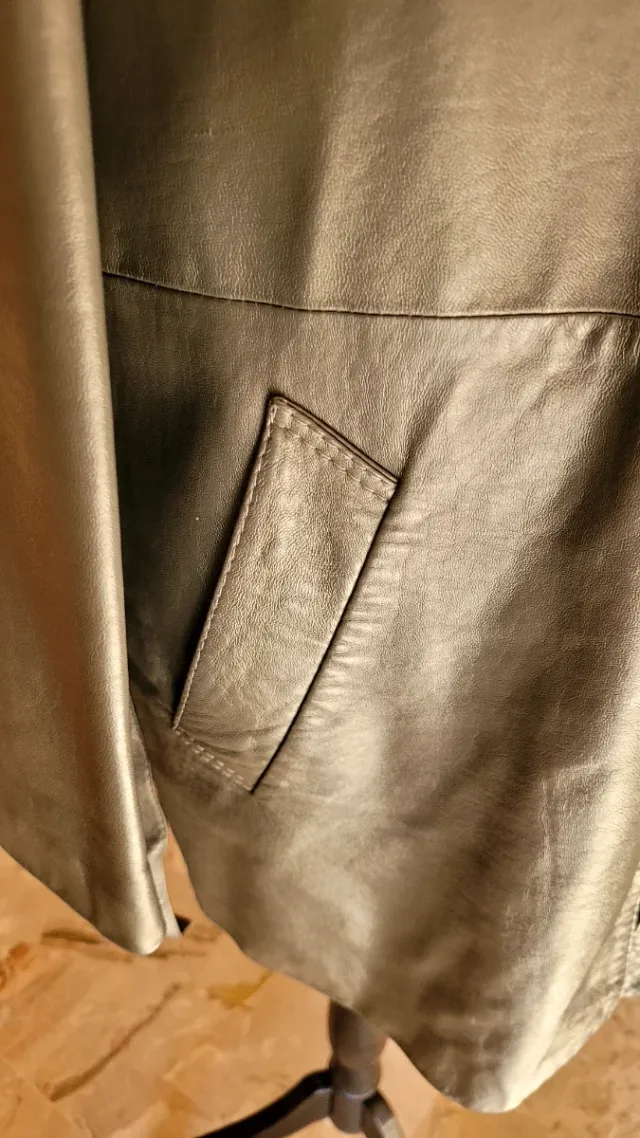 Giacca vintage uomo grigia vera pelle