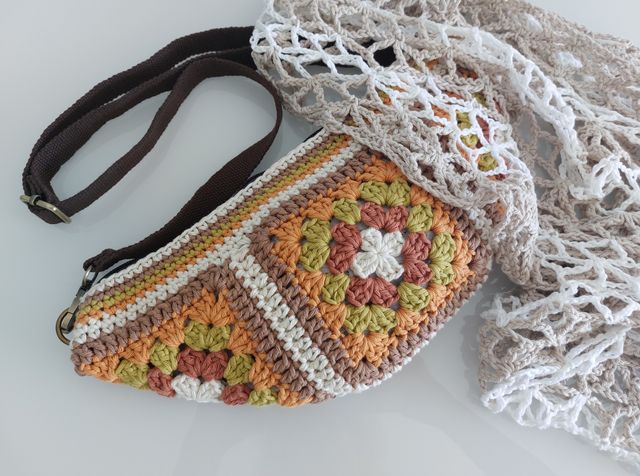 Foulard crochet beige y blanco nuevo