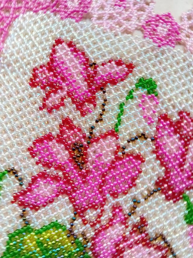 Centrino perline vetro 34x24 cm