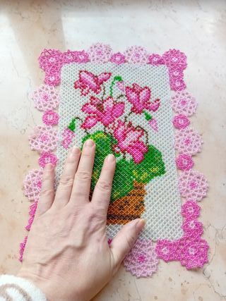 Centrino perline vetro 34x24 cm