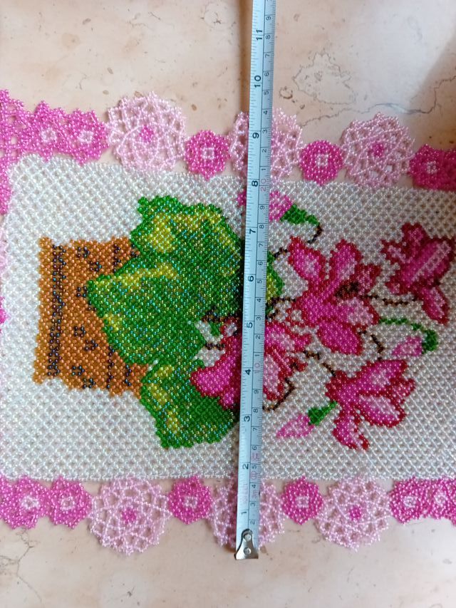 Centrino perline vetro 34x24 cm