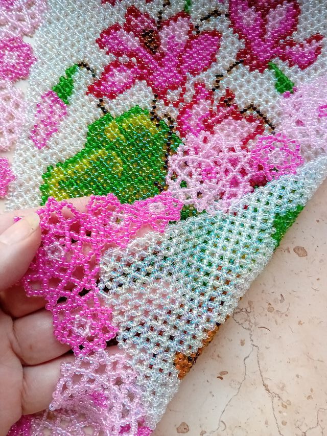 Centrino perline vetro 34x24 cm