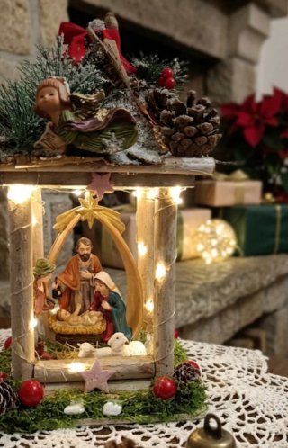 Lanterna Presepe Rustica Fatta a Mano