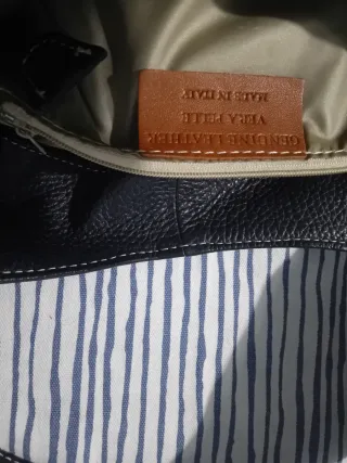 Borsa vera pelle blu