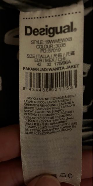 Abrigo Desigual cuadros rojo y rosa