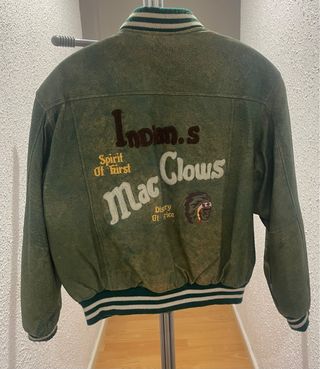 Cazadora Bomber Verde Estampada