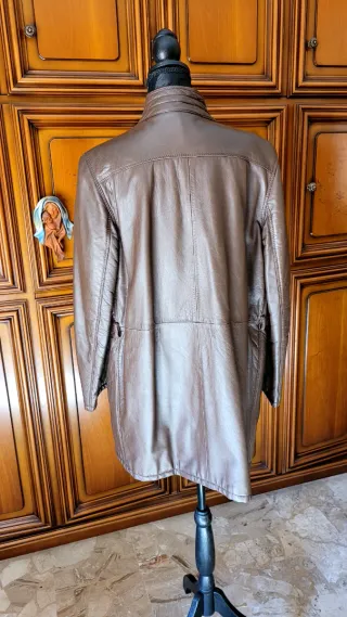 Giacca vintage donna in pelle marrone