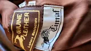 Giacca vintage donna in pelle marrone