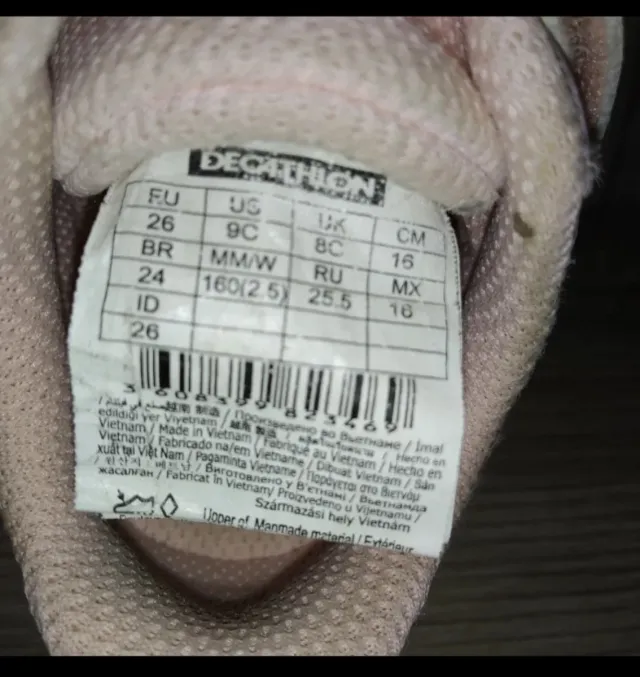 Scarpe da ginnastica rosa, Artengo, numero 26.