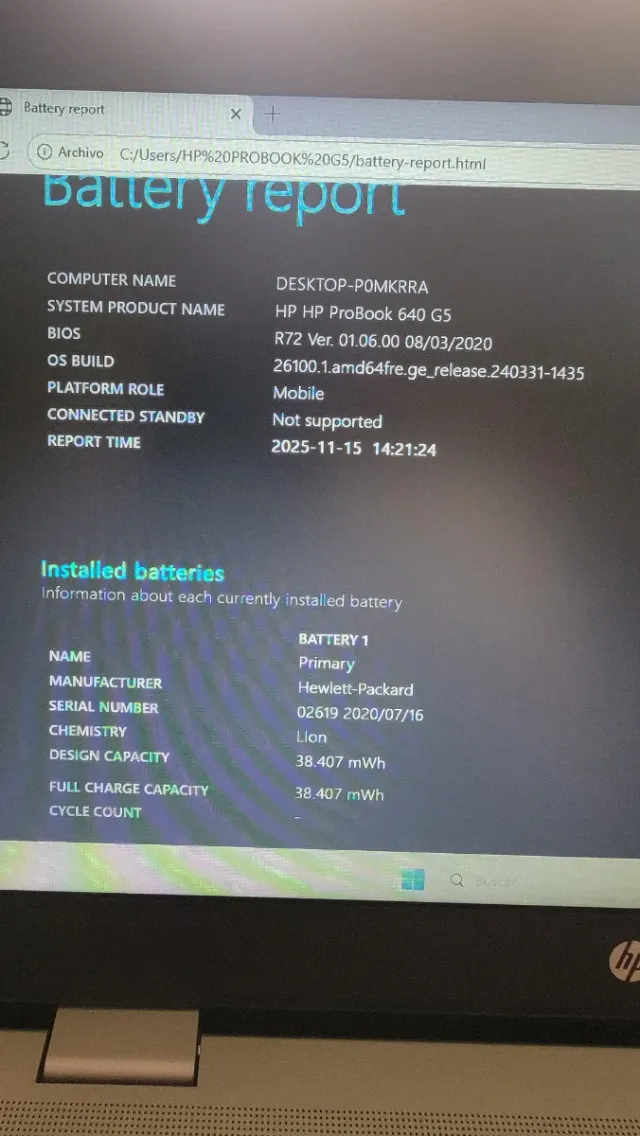 Portátil HP ProBook G5 i5 16GB RAM 250GB SSD