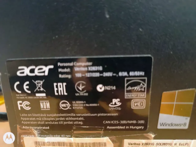 Ordenador sobremesa Acer i3