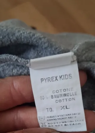 Felpa PYREX bambino 10 anni grigia