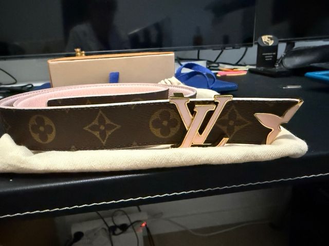 Cinturón reversible Louis Vuitton rosa  M8231 3cm