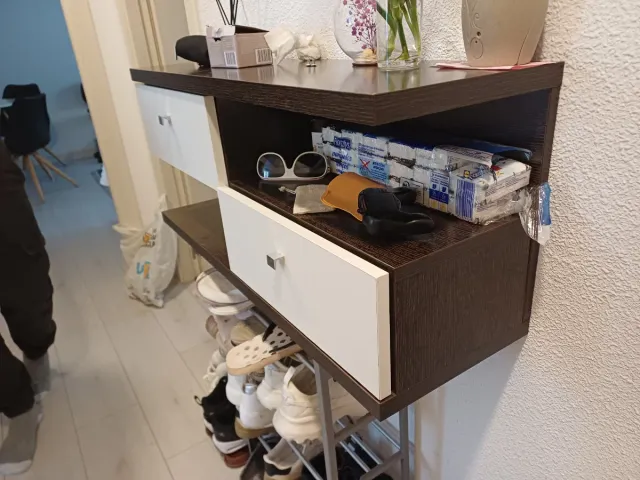 Mueble de entrada madera y metal