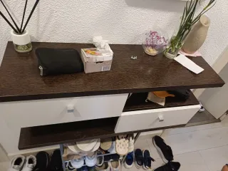 Mueble de entrada madera y metal