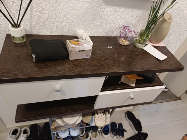 Mueble de entrada madera y metal