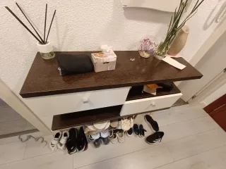 Mueble de entrada madera y metal