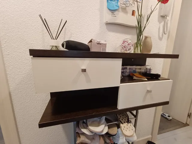 Mueble de entrada madera y metal