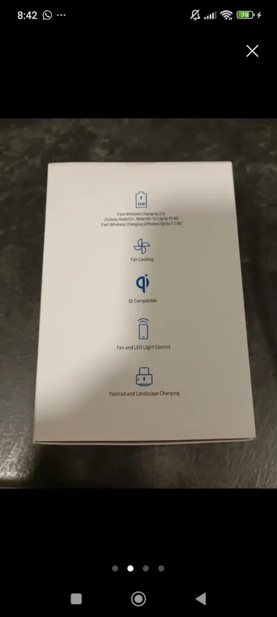 Cargador Inalámbrico Samsung Fast Charge.