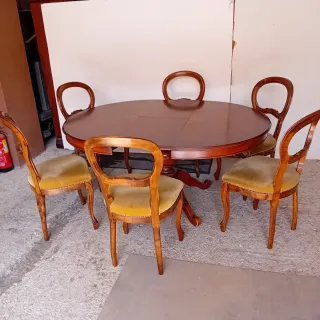 Mesa comedor redonda + 6 sillas
